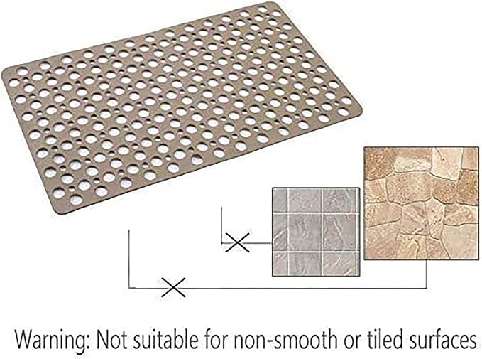 Mantto Nonslip Bath Tub Shower Mat with Suction Cups, Extra Soft TPE Bath Mat for Kids, Bathtub Bathroom Mats, Machine Washable, Smooth/Non-Textured Tubs Only, 35L x 16W Inch(Brown)