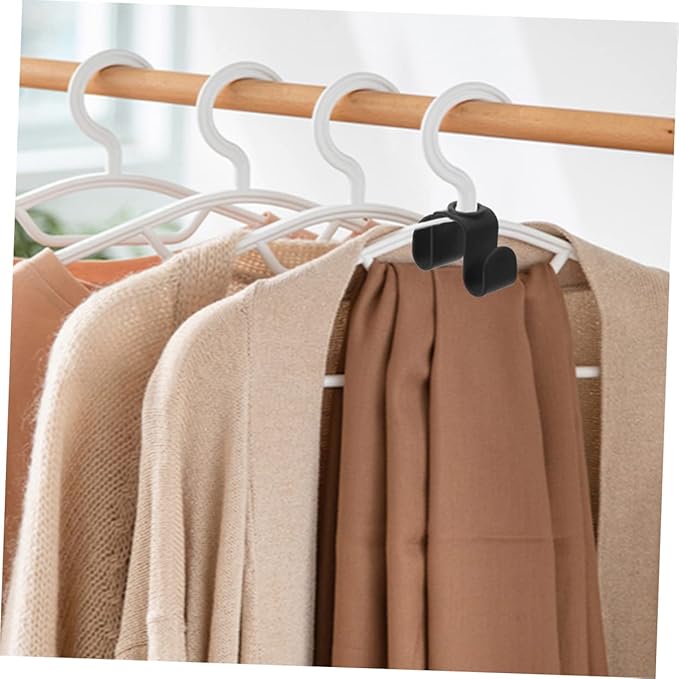 ABOOFAN 10pcs Hanger Hooks Double-Sided Closet Organizer Hooks Space-Saving Hanger Connector for Wardrobe