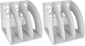 SAYEEC 2Pcs Magazine Holder Plastic File Sorter Binder Holder for Desk Folder Organizer Stand Book Shelf Dividers Vertical Filling Storage Rack Desktop Bookshelf Display Box for Office School (Grey)
