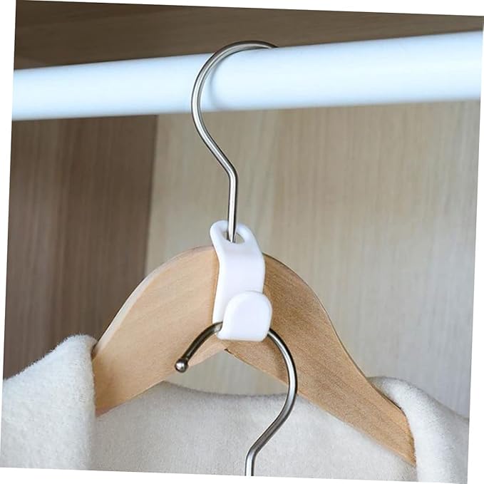 Cabilock 120pcs Non Slip Clothes Hook for Closet Organization Space Saving Hanger Connectors for Neat and Tidy Wardrobe Arrangement