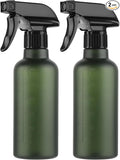 Leakproof Spray Bottles (2 Pack 10 oz), Adjustable Fine Mist & Jet Stream Nozzle, Premium BPA-Free Frosted Plastic Multi-Purpose for Hair, Plants, Cleaning (2 PACK GREEN)