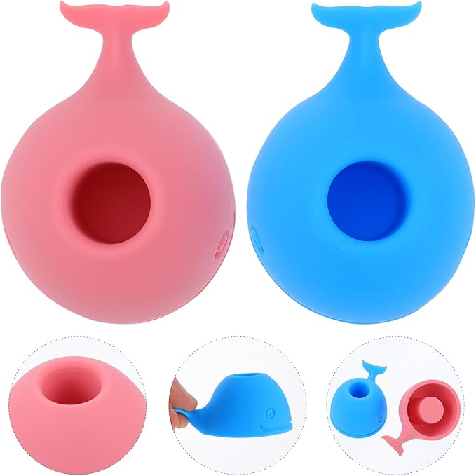 ADOCARN Whale Toothbrush Holder Toothbrush Cover Set Bathroom Accessories 2pcs Set