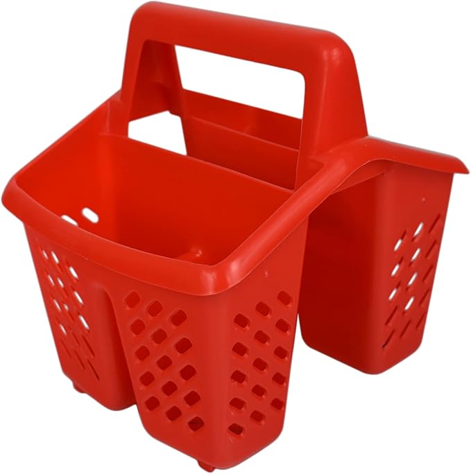 Black Duck Brand Set of 4 Cutlery Caddies With Draining Holes - or Classroom Caddies - With Handles - 6 L x 5.5 W x 6.5 H (4)