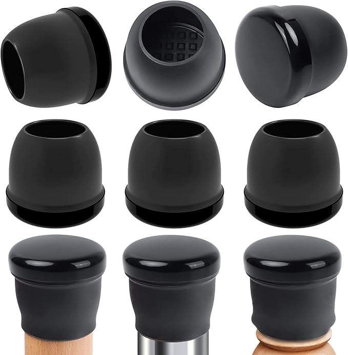 Ezprotekt Chair Sliders for Carpet, 8 Pcs Round Chair Glides for Carpet, Carpet Furniture Sliders Pads, Carpet Stool Leg Protectors Caps, Furniture Glides Quickly Black (XL Fit: 1-2/5" to 1-13/20")