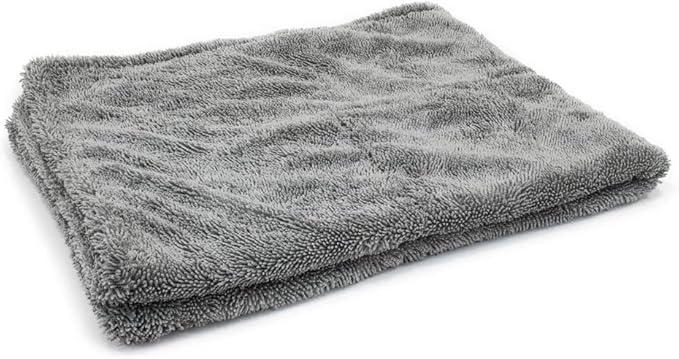 [Dreadnought] Microfiber Car-Drying Towel, Superior Absorbency for Drying Cars, Trucks, and SUVs, Double-Twist Pile, One-Pass Vehicle-Drying Towel (20"x30", Gray) 1-Pack