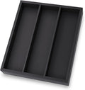 Silverware Organizer Bamboo Kitchen Drawer Organizer, Flatware Organizer Tray for Kitchen, Flatware, Utensils（Black）