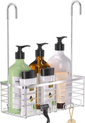 YUOROS Shower Caddy Hanging, Over the Door Shower Organizer Rack 304 Stainless Steel Rustproof (Silver)