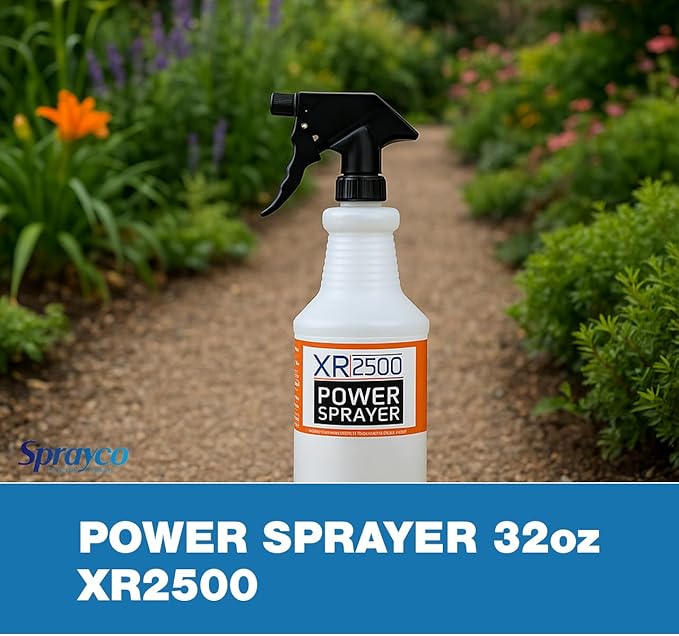SprayCo 32oz Chemical Resistant Spray Bottle – Adjustable Nozzle, Built-in Dilution Scale, Heavy Duty Plastic, All-Purpose Cleaning, Gardening, Car Detailing, Plant Mister