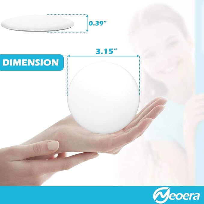 Neoera Door Stopper Wall Protector (4Pack) 3.15" Larger Rubber Door Handle Bumper, Wall Protectors with Premium Self Adhesive Sticker for Protecting Wall (White)