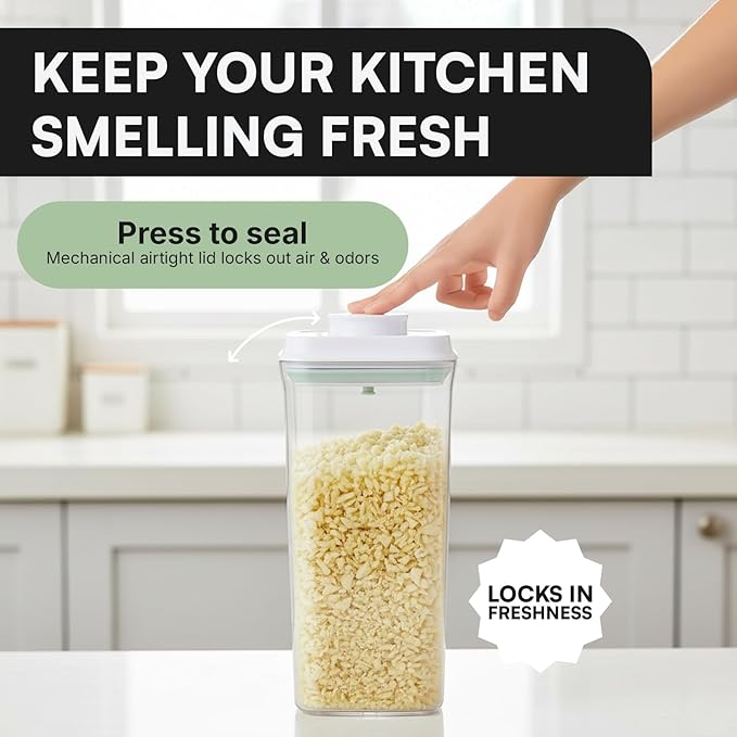 Bop Top | Airtight Meal Prep Containers with Lids | Food Storage Container Sets | Snack and Overnight Oats Fridge Organizer | Pantry and Kitchen Organization