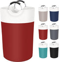 BlissTotes 115L Laundry Basket, Freestanding Laundry Hamper, Collapsible Dirty Clothes Hamper, Waterproof Fabric with Foam Protected Aluminum Handles for College, Dorm, Family (Red)