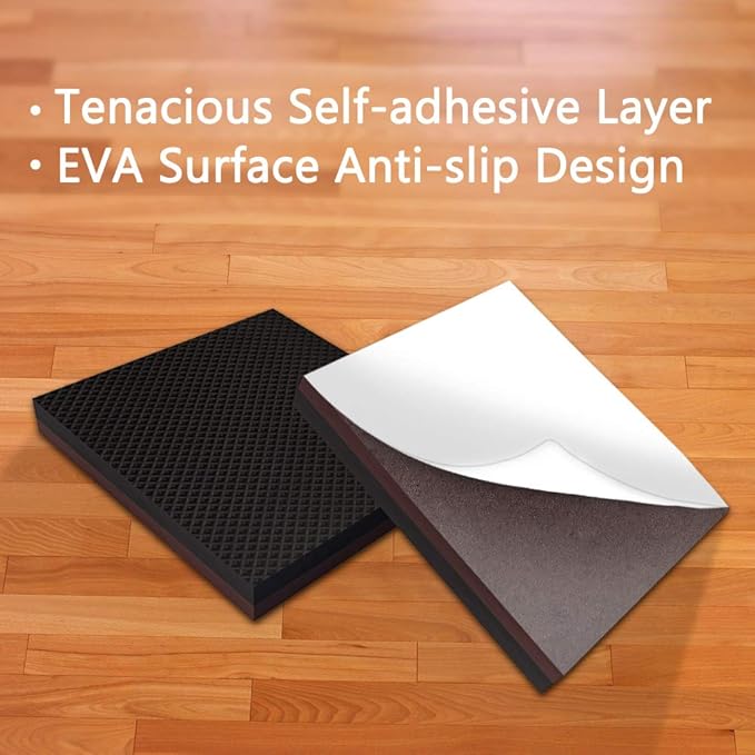 Yelanon Non Slip Furniture Pads -12pcs 4" Furniture Grippers Hardwood Floors, Non Skid for Furniture Legs,Self Adhesive Rubber Feet, Anti Slide Furniture Floors Protectors for Keep Couch Stoppers