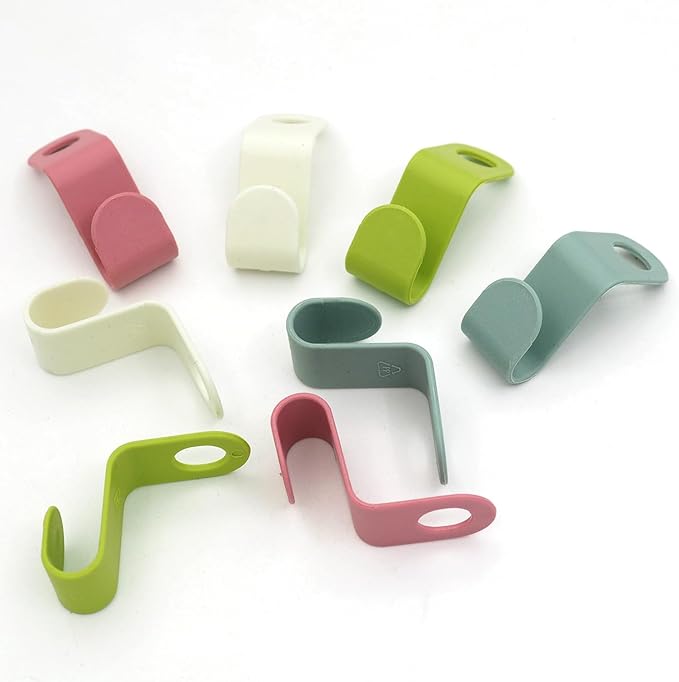 48 PCS Multi-Color Plastic Space-Saving Hanger Hook for Clothes, Accessories(4 Colors Mixed)