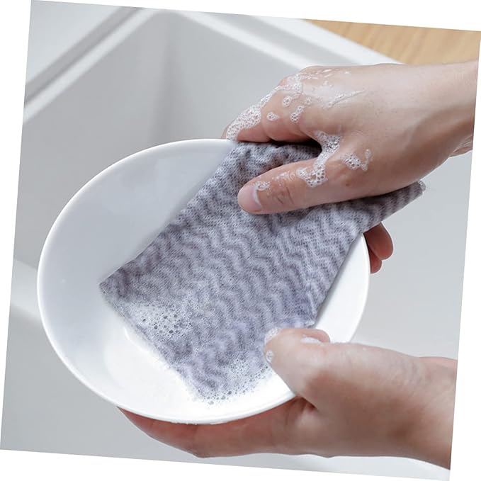 Luxshiny Microfiber Cloths Cleaning 50pcs/roll Dishcloth Dishwashing Rag Washcloths Kitchen Microfiber Towels Kitchen Dish Cloths Random Color