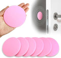 3.15" Large Wall Door Handle Stopper, 8PCS Pink Self Adhesive Wall Protector Rubber Door Bumpers, Solution for Stopping Damage from Doors Knobs, Shock Absorbent and Noise Reduction