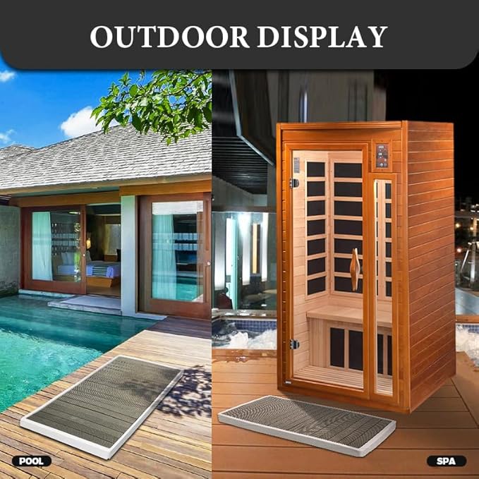 Natural Wooden Bath Mat Non Slip Easy to Clean Shower and Bathtub Mat for Indoor Outdoor Ice Bath Spa Sauna Pool