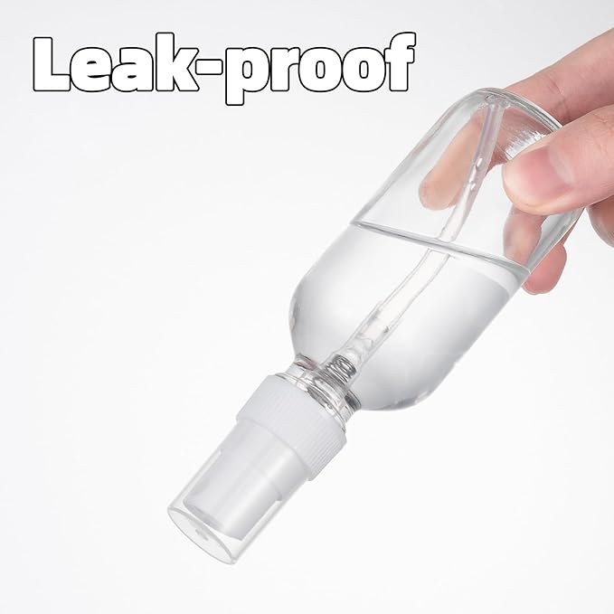 4 Pack 2oz Clear Glass Spray Bottles, Fine Mist Refillable Atomizer for Essential Oils, Perfume, Hair, Face & Travel | Leak-Proof Mini Empty Spritzer Bottles with Labels, Funnel & Pipette (60ml)