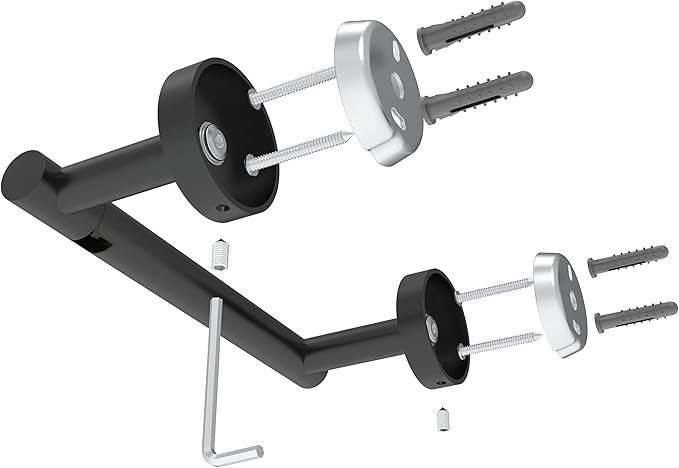 Ruacq Toilet Paper Holder Matte Black Double Post Pivoting Round Tissue Holders Roll Holder Hangers Toilet Paper Holders SUS 304 Stainless Steel Modern Wall Mounted