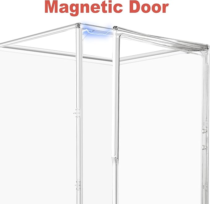 23.6 inch Tall Acrylic Display Case 13.8'' x 12.2'' x 23.6'' Stackable Boot & Shoe Boxes Clear Giant Acrylic Display Box for Collectibles Figures Doll Dustproof Sneakers Helmet Storage Box
