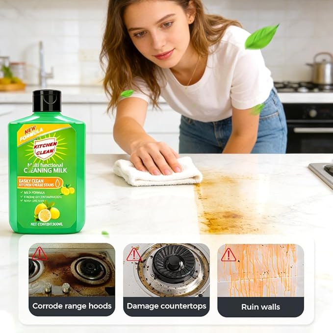 Fliwos Cleaning Milk House Cleaner, 2026 Upgraded Multifunctional Cleaner for Kitchen & Bathroom, Powerful Concentrated Cleansing Lotion, Multi-Purpose Cleaner, Effectively Remove Stains (Green 1Pcs)