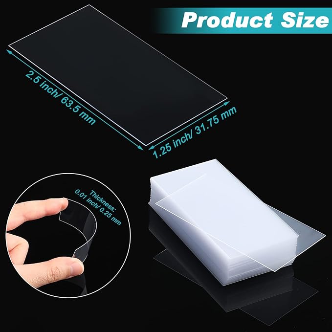 500 Pcs Clear Plastic Tags for Protecting Shelf Label, Price Tag Sign and Ticket Paper Label Holders Library Shelf Dividers Markers for Classroom Office