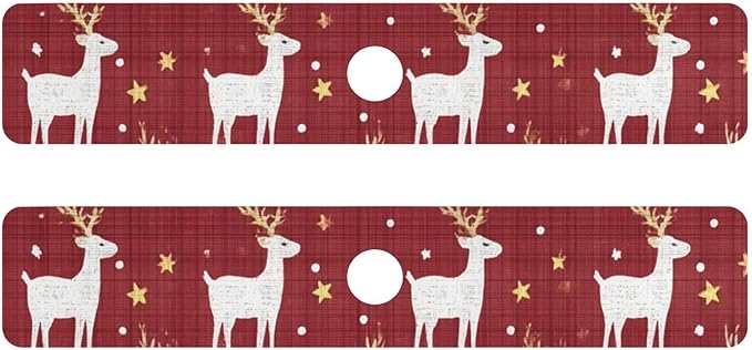 Kitchen Sink Splash Guard 2 PCS 30 Inch Sink Faucet Mat Splash Guard for Bathroom Countertop Water Absorbent Foldable Cuttable Soft Washable Red Christmas Reindeer Star Dots