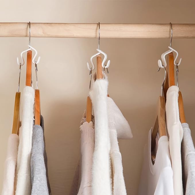 100PCS Clothes Hanger Connector Hooks, Hanger Extender Clips,Cascading Hanger Hooks,Used in Closet Hangers Space Saving and Organizer Closets