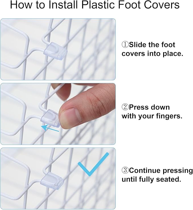 iSPECLE Freezer Organizer Bins - 4 Pack Adjustable Width for 5 to 7 Cu.Ft Chest Freezers, Stackable Wire Storage Baskets for Deep Freezer Organization, Assembly Required, White