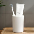 Bathroom Tumbler 10.5oz Reusable Unbreakable Toothbrush Cup 300ml - Mouthwash Plastic Easy to Clean Toothbrush Holder - Adequate for Your Bathroom (PP 1PC, White)