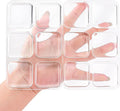 Door Knob Wall Shield, 12 PCS Transparent Square Soft Rubber Wall Protector Self Adhesive Door Handle Bumper (1.57" Small Square 12 PCS, Clear)