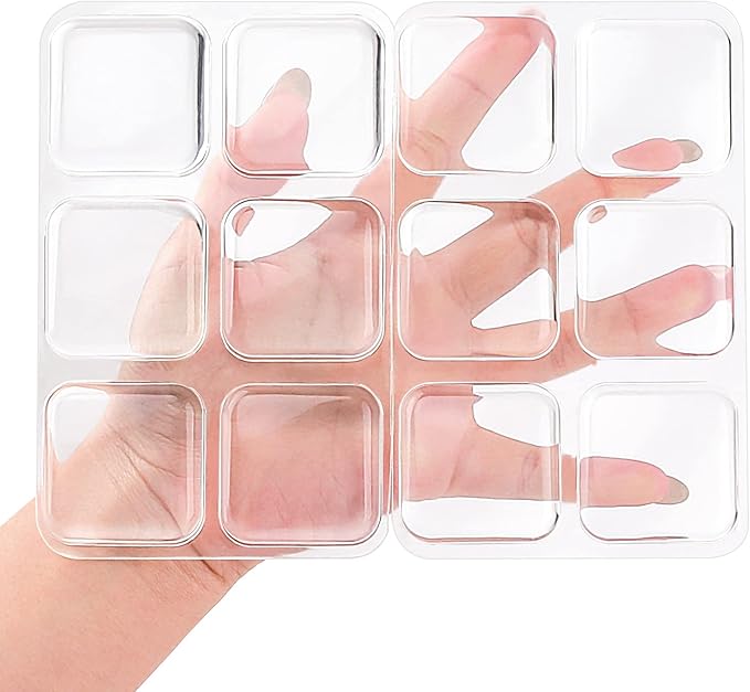 Door Knob Wall Shield, 12 PCS Transparent Square Soft Rubber Wall Protector Self Adhesive Door Handle Bumper (1.57" Small Square 12 PCS, Clear)