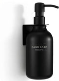 MaisoNovo Black Hand Soap Dispenser Wall Mount Set of 1-16.9 0z Wall Mounted Hand Soap Dispenser Black Plastic Bottle with Black Plastic Pump - Drill Free Secure Mounting