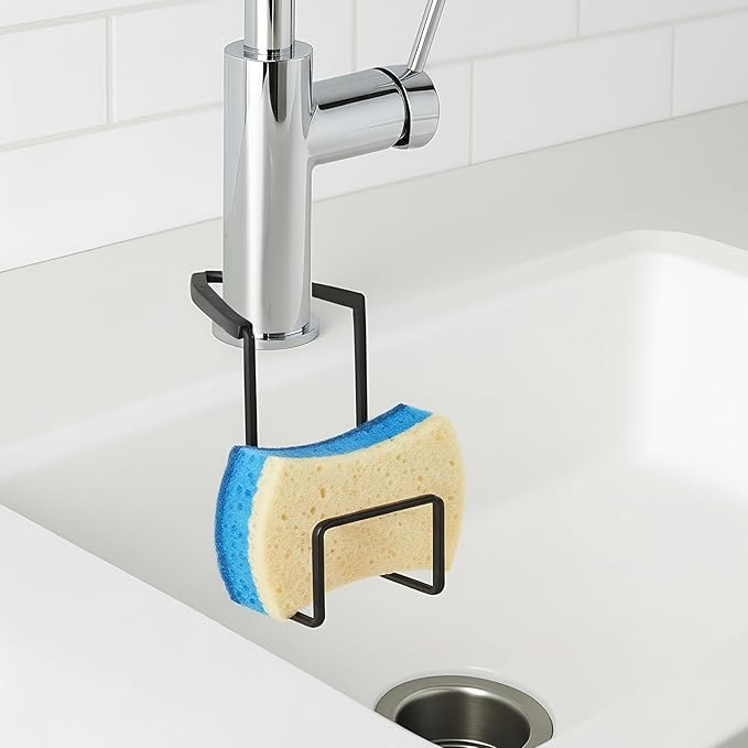 Kitchen Sink Accessory Sponge Holder (BLACK, LARGE)
