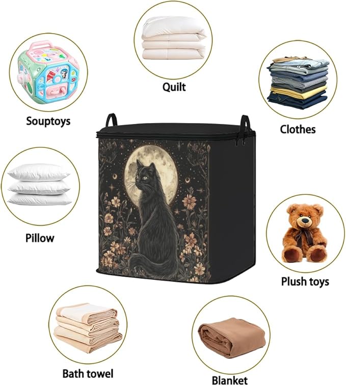 2pcs closet organizers and storage under bed,clothing blanket sweater sheet bedding comforter duvet quilt pillow toy storage bags with lids,dorm room essentials for containers 95L