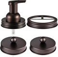 Mason Jar Bathroom Accessories Set(4pcs)-Jars Not Included - Foaming Soap Dispenser and Apothecary Jars Lids for Regular Mouth jar, Wide Mouth Toothbrush Holder lid, Farmhouse Decor-Bronze