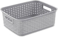 Sterilite Short Plastic Weave Storage Basket, Bin Organization for Countertops, Tabletops and Shelves for Crafts, Jewelry, Gray, 12-Pack