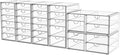 Acrylic Makeup Organizer with 31 Drawers, 6 Pack Clear Storage Drawers, Bathroom Makeup Organizer for Palettes, Cosmetic, and Beauty Supplies,Ideal for Vanity, Cabinet,Desk Organization