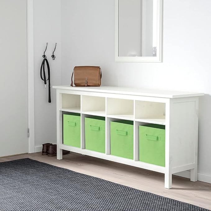 PowerKing Collapsible Storage Cubes with Handles, Fabric Foldable Bins for Closet Shelves, Durable Organization Storage Bins, 10.5'' x 11'' x 10.5'', 2 Pack, Green