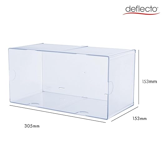 Deflecto Stackable Open Cube Organizer, Desk and Craft Organizer, Clear, Large, 6"W x 6"H x 12"D (350501)