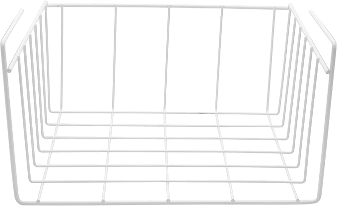YBM Home Under Shelf Wire Basket Storage Organizer for Kitchen Pantry - Hanging Storage Cabinet Organizer Rack Adds Extra Storage Space Underside the Shelf, Small