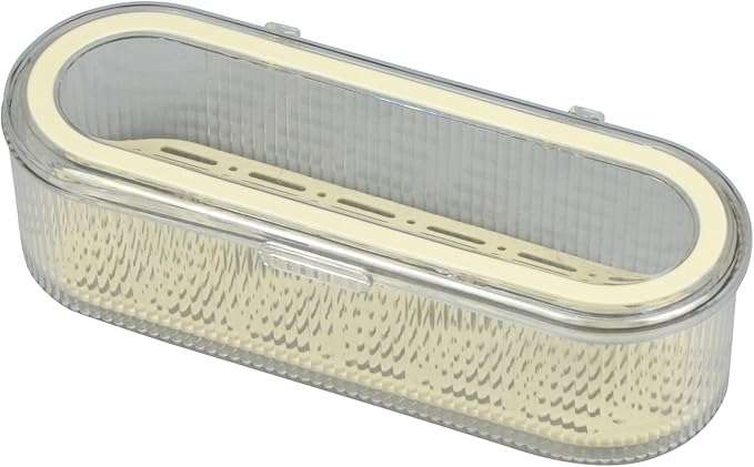 Flatware Tray with Lid,Silverware Tray Kitchen Cutlery Tray and Utensil Storage Container for Flatware and Silverware (Transparent Ripple)