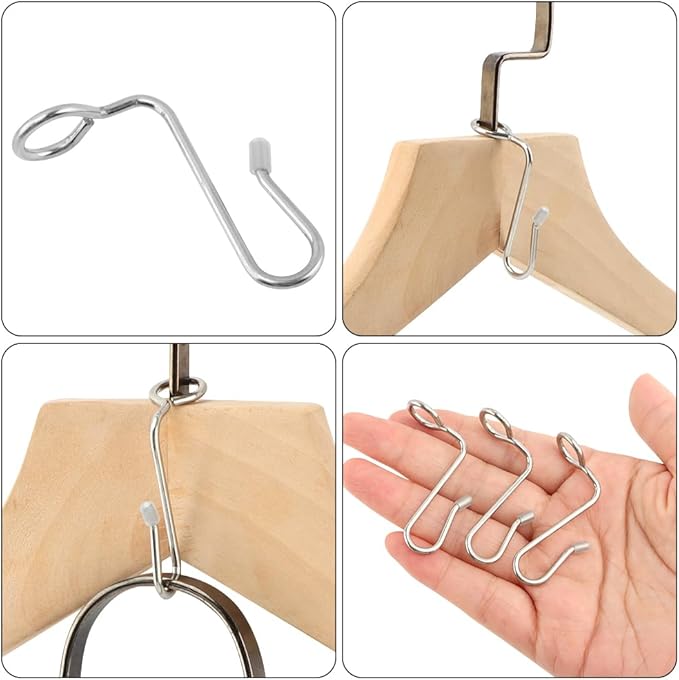 50pcs Hanger Connector Hooks, Clothes Hanger Organizer Space Saving Hanger Extender Hooks, Stacking Hanger Hooks Connection Hook, Closet Organizers and Storage Utility Hooks