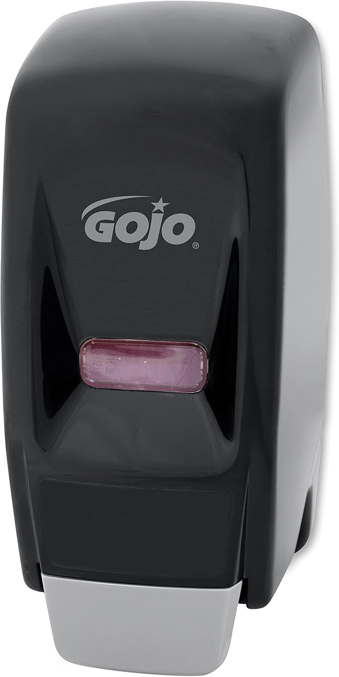 GOJO 800 Series Bag-in-Box Push-Style Lotion Soap Dispenser,Black,for 800 mL Lotion Soap Refills - 9033-12,(Pack of 12)