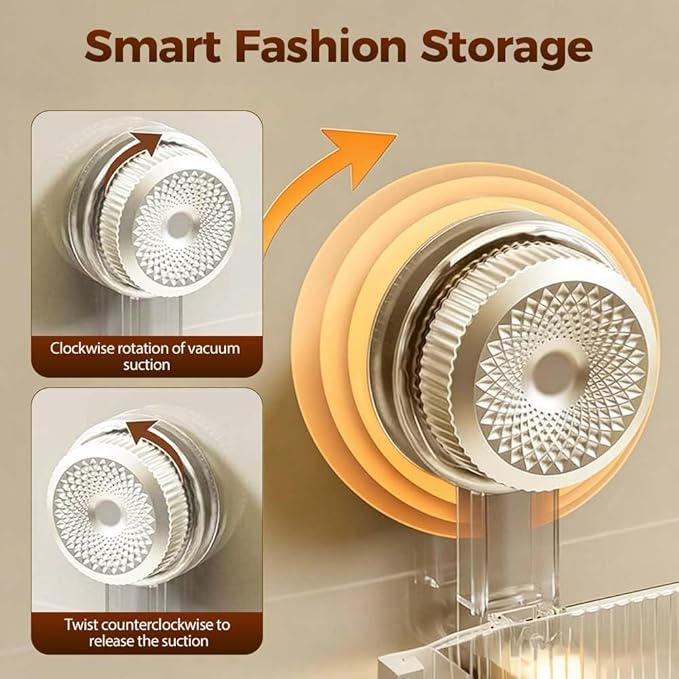 Fiopet No-Drill Bathroom Suction Storage Box, 2026 New Bathroom Suction Shelves, No Drilling Shelves Caddy Powerful Suction Cup Storage Holder Heavy Duty Shower Organizer (Transparent)