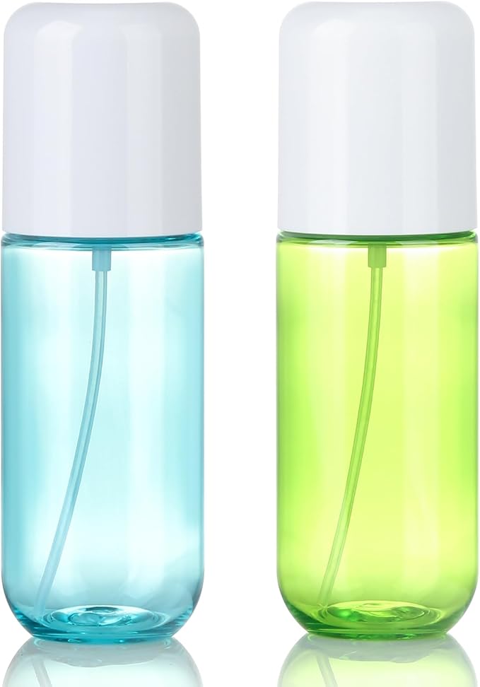 Small Spray Bottle Travel Size 3.4oz/100ml Plastic Mini Bottle Set - Fine Mist Mini Empty Spray Bottles - Refillable Spray Bottles for Cleaning Solutions, Perfume, Liquid Cosmetics