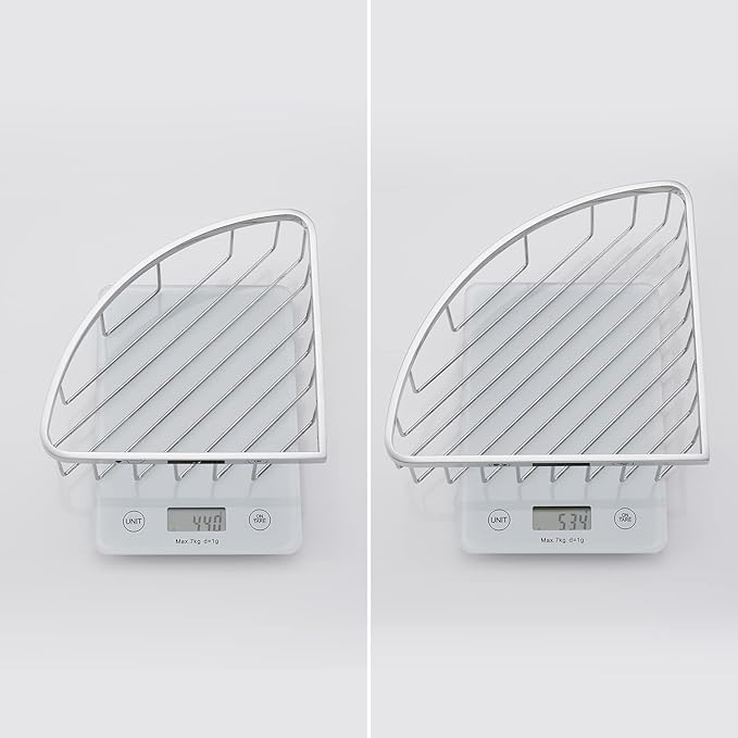 GORDEE [2 Pack] Corner Shower Caddy Organizer, SUS304 Stainless Steel Heavy Duty Rust-Proof Shelf Holder, Wall Mounted Storage Rack for Bathroom Kitchen, Polished Chrome