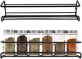 2Pcs Wall Mounted Kitchen Spice Rack Organizer – Adjustable Storage Shelves for Pantry Cabinet, Door, and Space Saving – Ideal for Family and Restaurant Use, Black