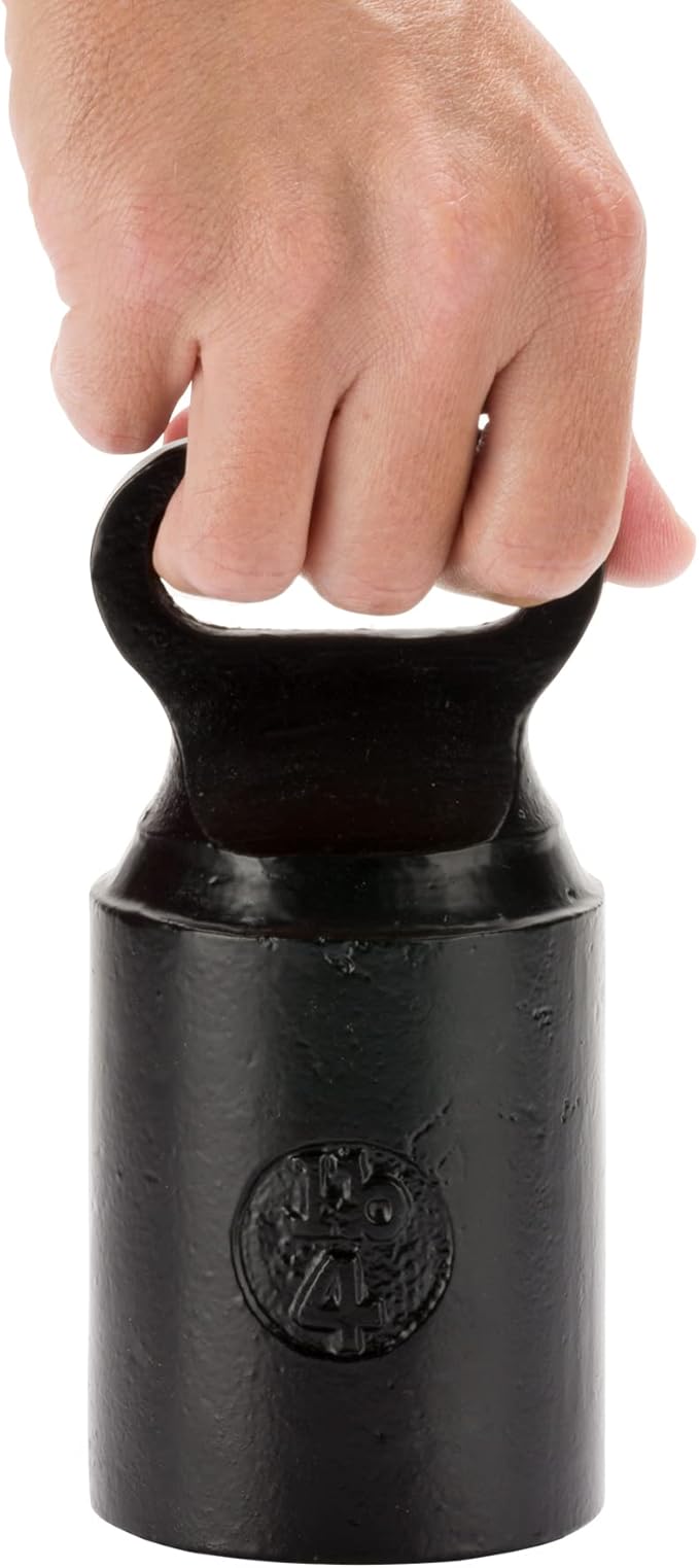 CRAFTSMAN ROAD Cast Iron Door Stop – Decorative, Weighted Heavy Door Weight – 4lb Antique Free Standing – 6” x 3” Non Slip Cast Iron Door Stopper with Handle (Black)