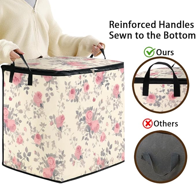 2pcs closet organizers and storage under bed,clothing blanket sweater sheet bedding comforter duvet quilt pillow toy storage bags with lids,dorm room essentials for containers 95L