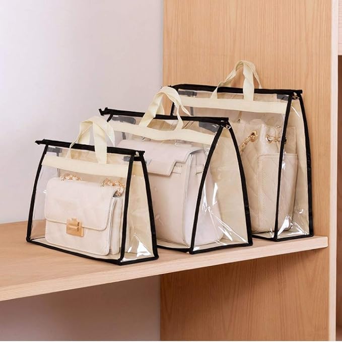 CINPIUK Clear Handbag Storage Bags Purse Organizer for Closet, Zipper Hanging Storage Bag for Handbags, M